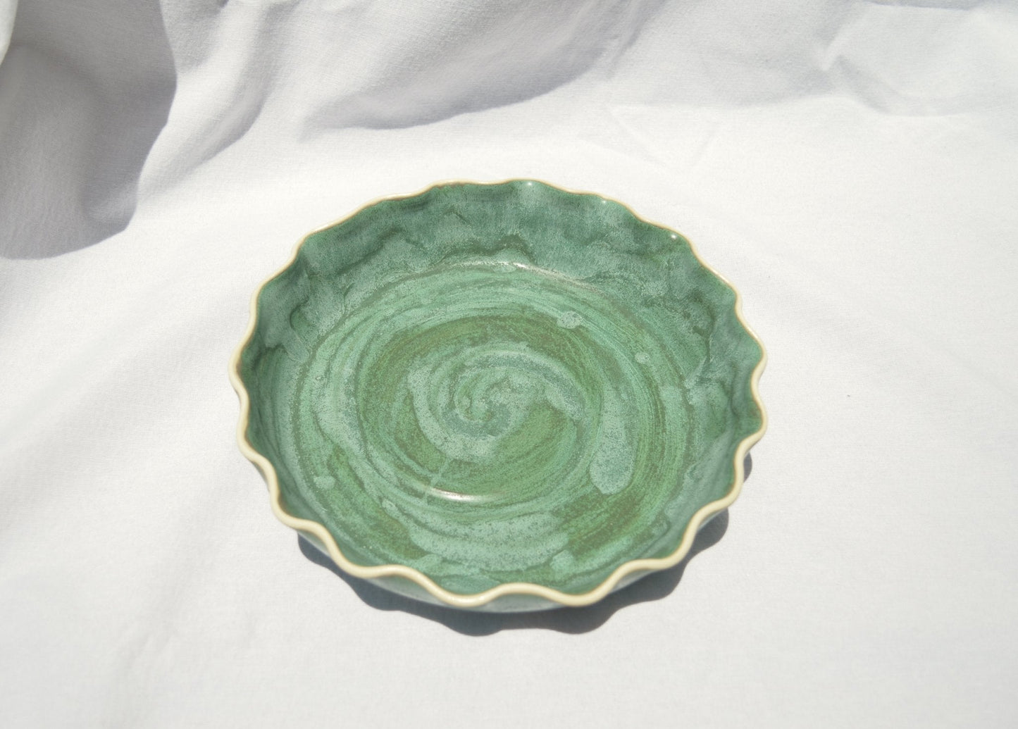 Moss Pie Plate - Earth Animated Pottery