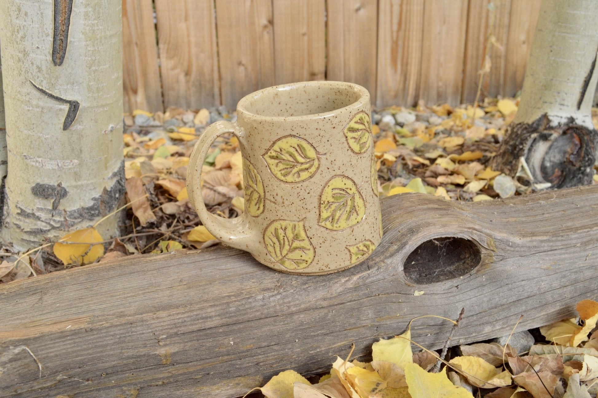 2nd - Aspen Leaf Mug - Earth Animated Pottery