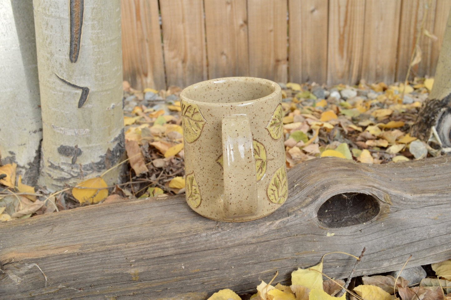 2nd - Aspen Leaf Mug - Earth Animated Pottery