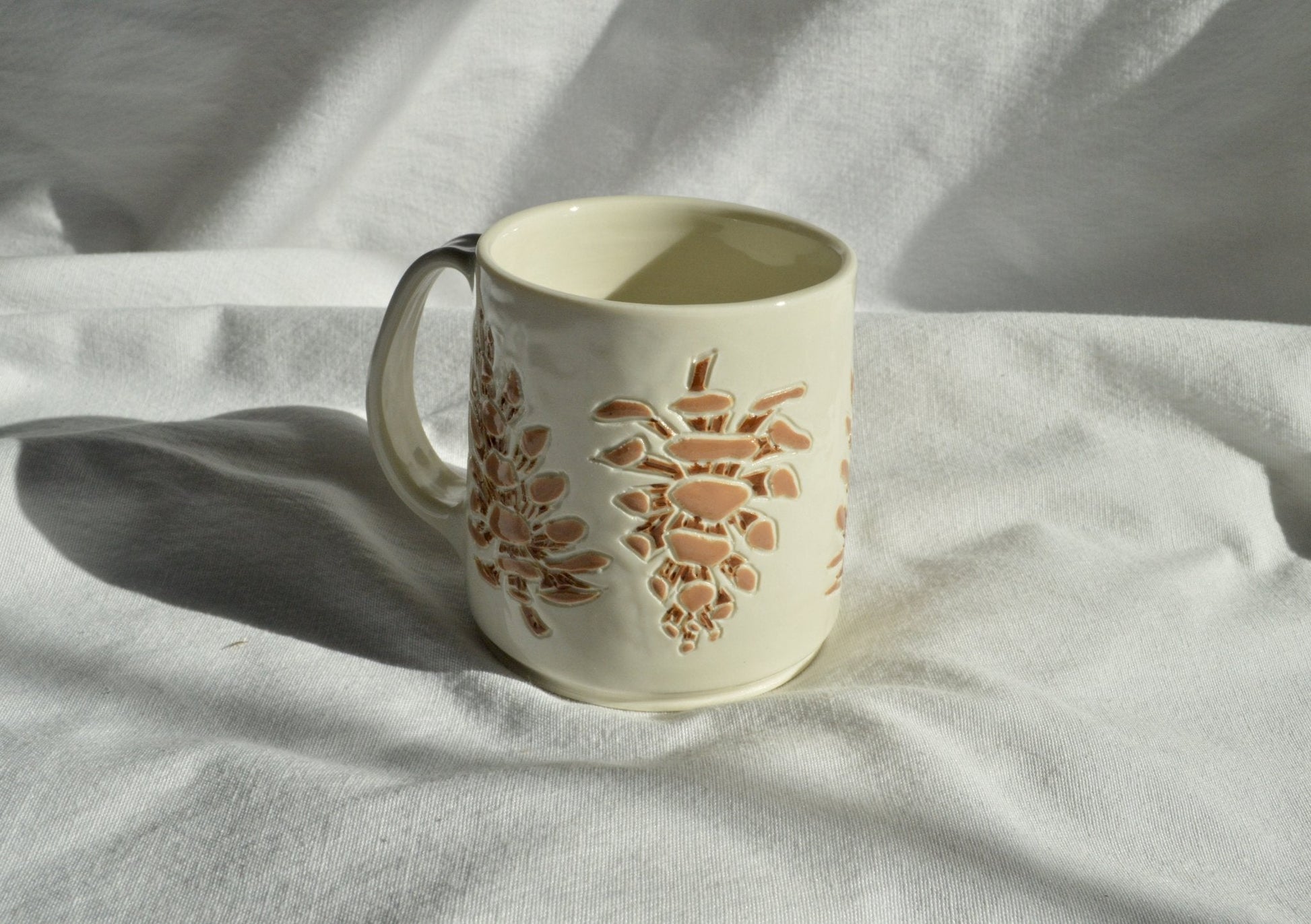 2nd - Pinecone Mug - Earth Animated Pottery