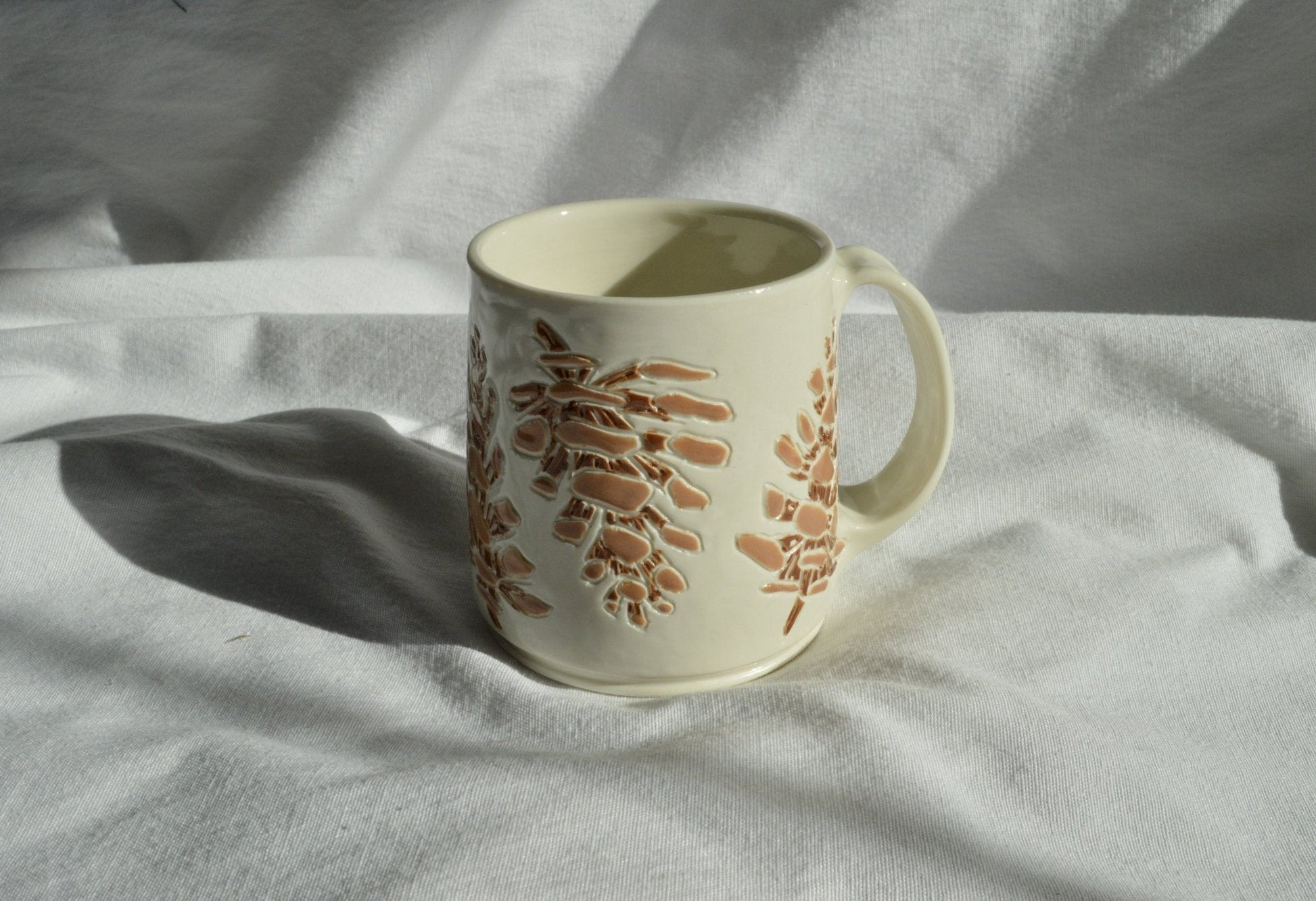 2nd - Pinecone Mug - Earth Animated Pottery