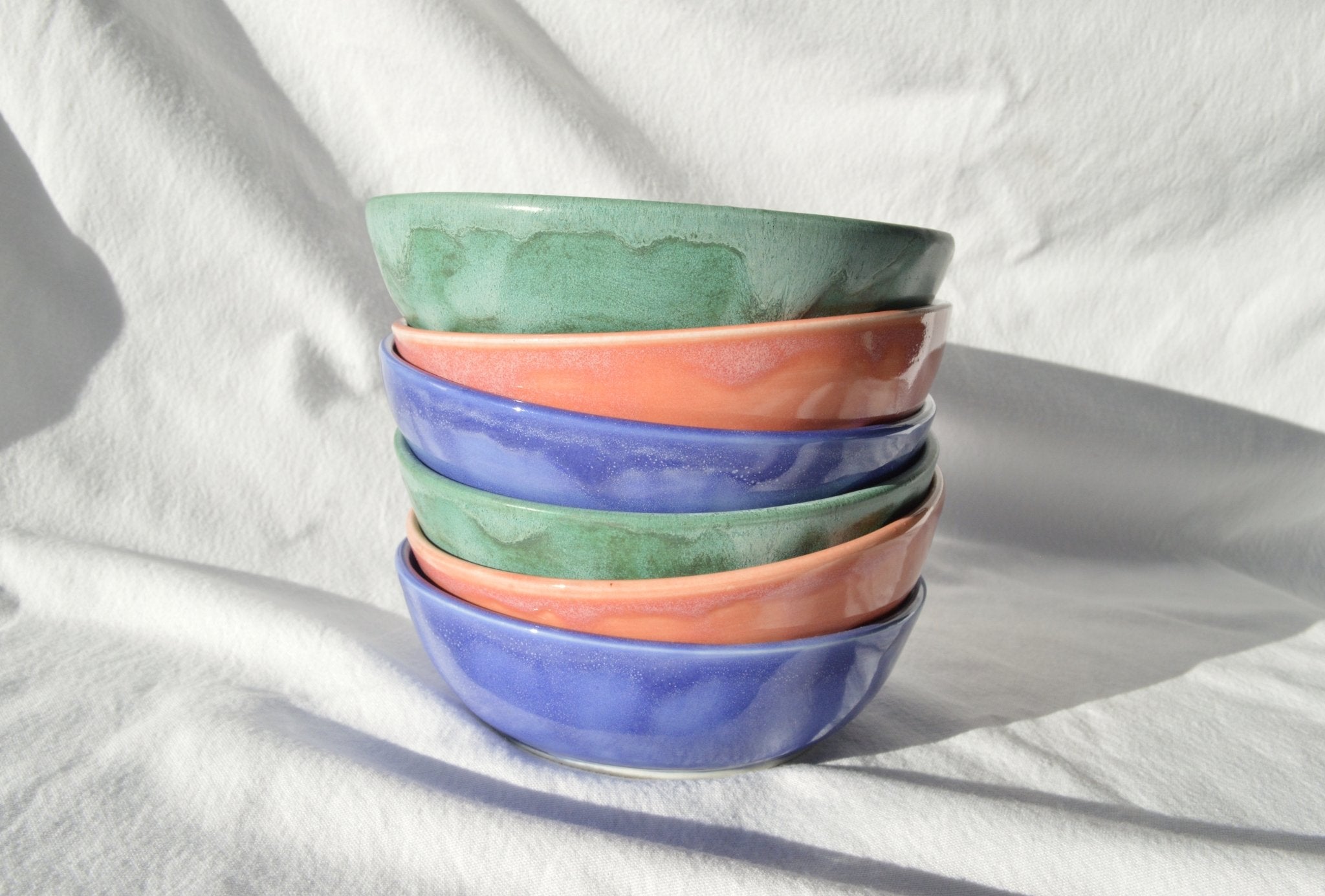 Blue Hour Bowls - Set of Two - Earth Animated Pottery