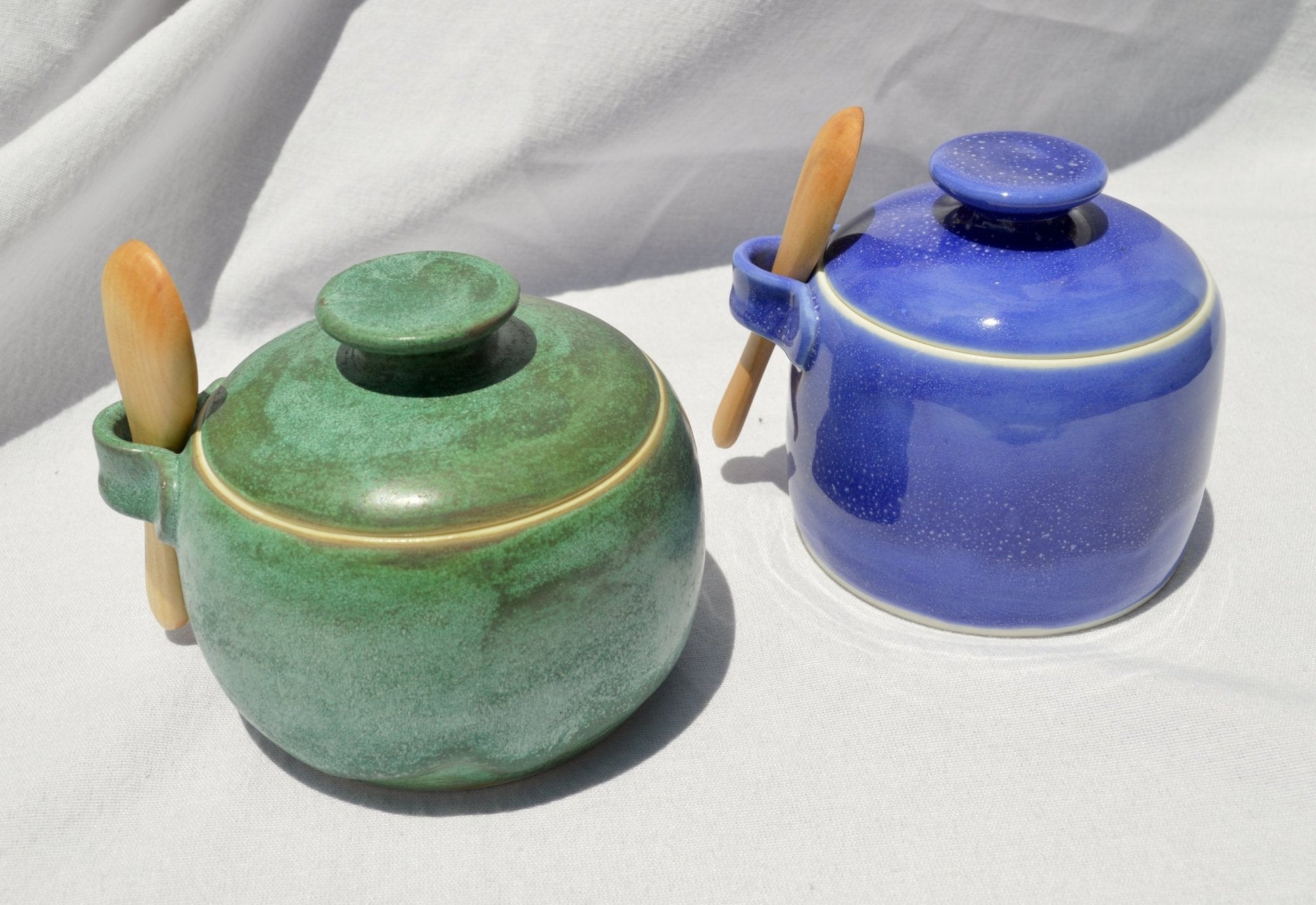Blue Hour Sugar Jar - Earth Animated Pottery