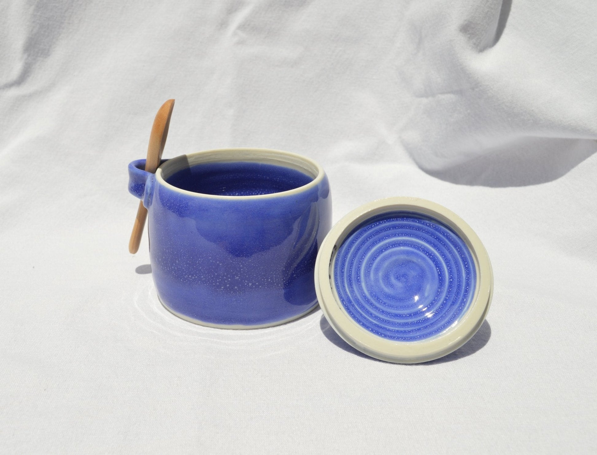 Blue Hour Sugar Jar - Earth Animated Pottery