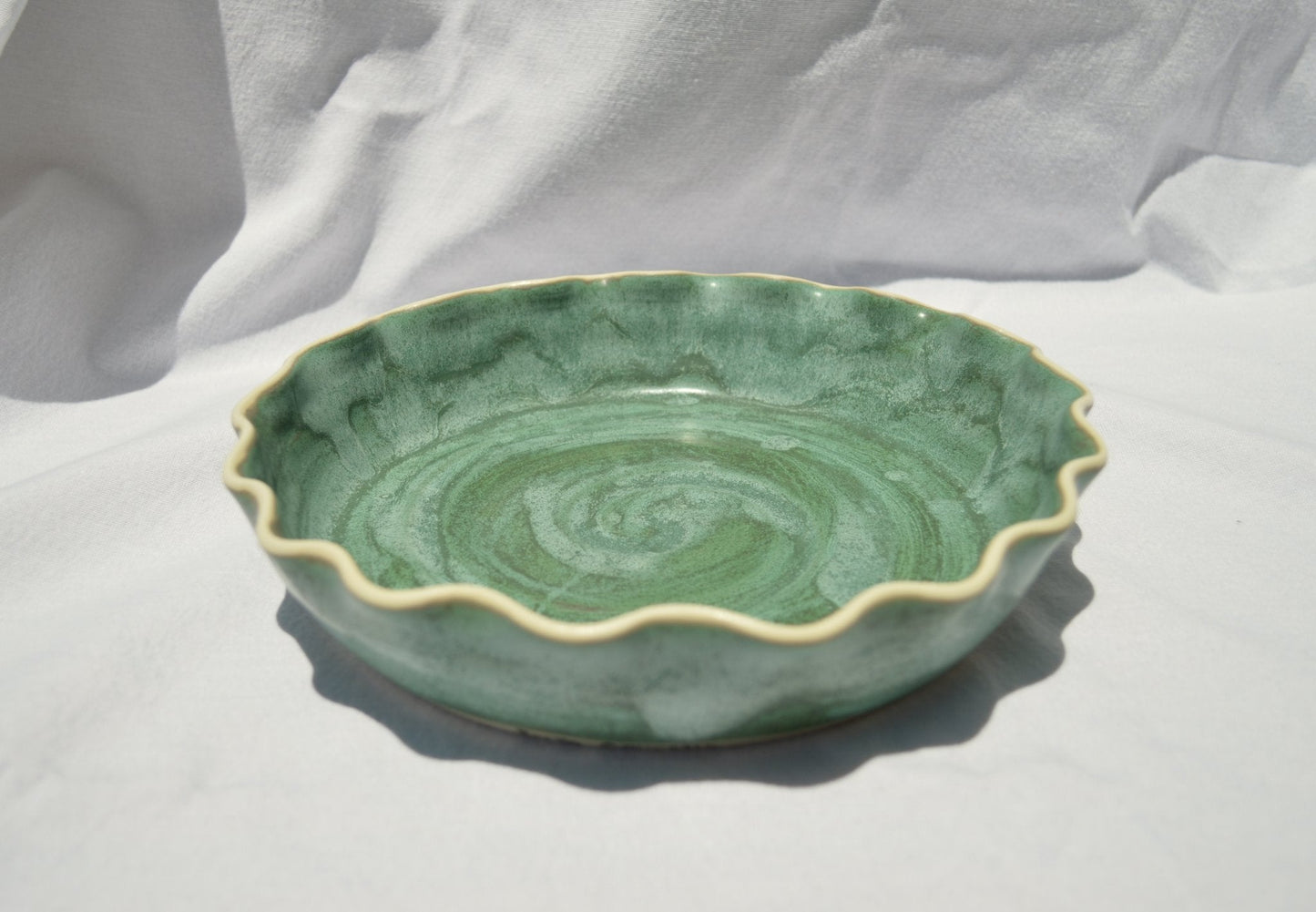 Moss Pie Plate - Earth Animated Pottery