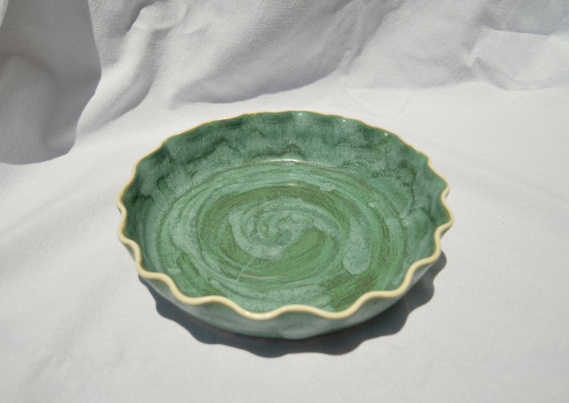 Moss Pie Plate - Earth Animated Pottery