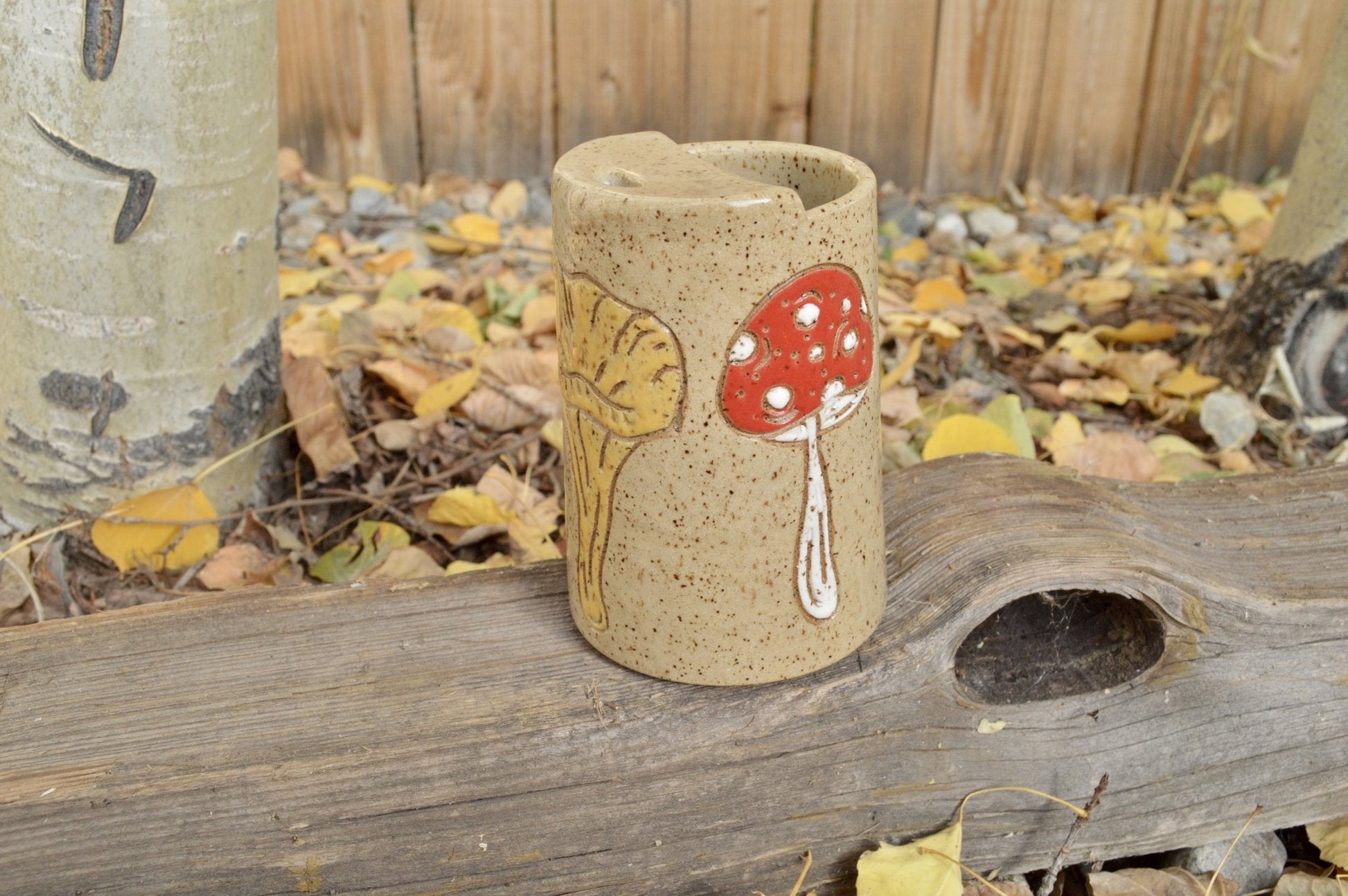 Mushroom To - Go Mug - Earth Animated Pottery