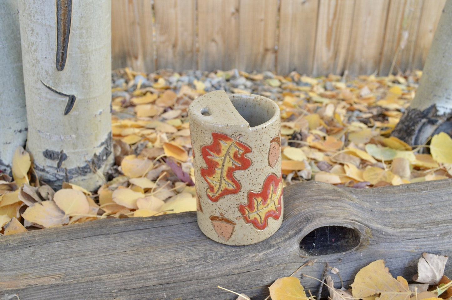 Oak Leaf and Acorn To - Go Mug - Earth Animated Pottery