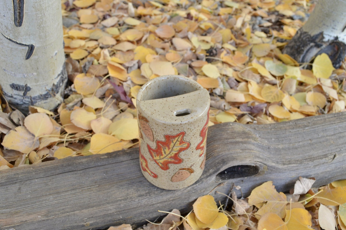 Oak Leaf and Acorn To - Go Mug - Earth Animated Pottery